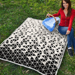 Black And White Geometric Pattern Print Quilt