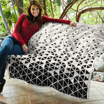 Black And White Geometric Pattern Print Quilt