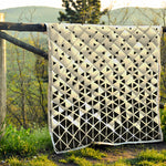 Black And White Geometric Pattern Print Quilt