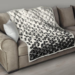 Black And White Geometric Pattern Print Quilt
