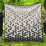 Black And White Geometric Pattern Print Quilt