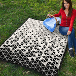 Black And White Geometric Pattern Print Quilt
