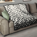Black And White Geometric Pattern Print Quilt