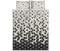 Black And White Geometric Pattern Print Quilt Bed Set