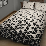 Black And White Geometric Pattern Print Quilt Bed Set