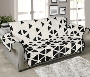 Black And White Geometric Pattern Print Sofa Protector