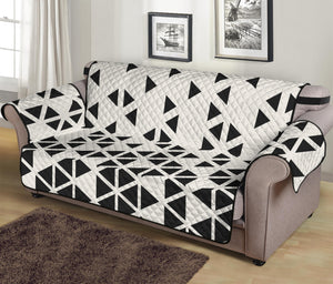 Black And White Geometric Pattern Print Sofa Protector