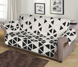 Black And White Geometric Pattern Print Sofa Protector