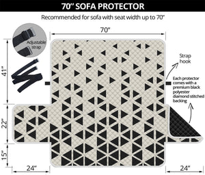 Black And White Geometric Pattern Print Sofa Protector