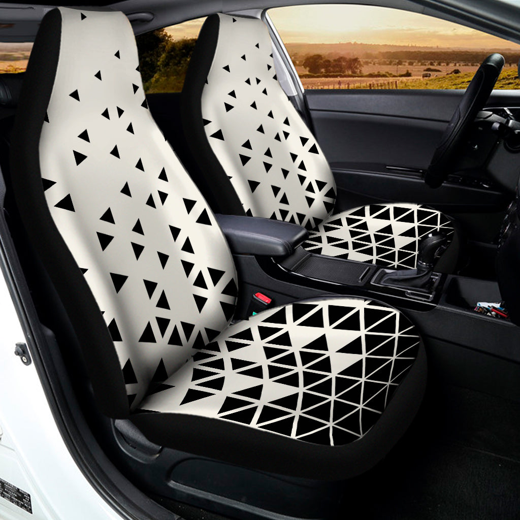 Black And White Geometric Pattern Print Universal Fit Car Seat Covers