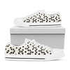 Black And White Geometric Pattern Print White Low Top Shoes