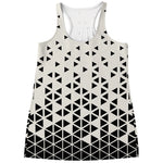 Black And White Geometric Pattern Print Women's Racerback Tank Top