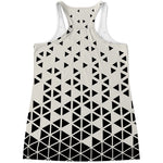Black And White Geometric Pattern Print Women's Racerback Tank Top