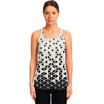 Black And White Geometric Pattern Print Women's Racerback Tank Top