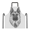 Black And White German Shepherd Print Apron