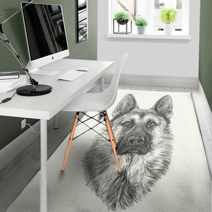 Black And White German Shepherd Print Area Rug