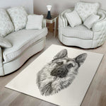 Black And White German Shepherd Print Area Rug