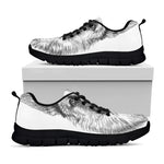 Black And White German Shepherd Print Black Sneakers