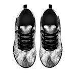 Black And White German Shepherd Print Black Sneakers