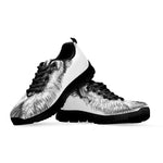 Black And White German Shepherd Print Black Sneakers