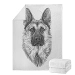 Black And White German Shepherd Print Blanket