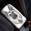 Black And White German Shepherd Print Car Center Console Cover