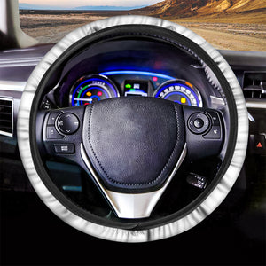 Black And White German Shepherd Print Car Steering Wheel Cover