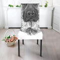 Black And White German Shepherd Print Dining Chair Slipcover