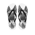 Black And White German Shepherd Print Flip Flops