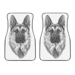 Black And White German Shepherd Print Front Car Floor Mats