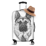 Black And White German Shepherd Print Luggage Cover