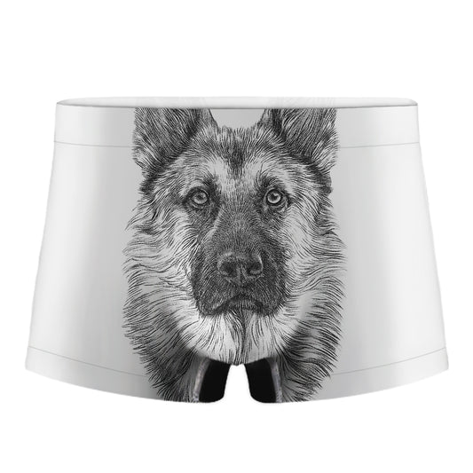 Black And White German Shepherd Print Men's Boxer Briefs