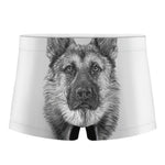 Black And White German Shepherd Print Men's Boxer Briefs
