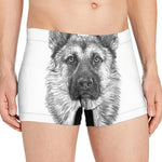 Black And White German Shepherd Print Men's Boxer Briefs