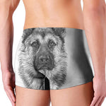 Black And White German Shepherd Print Men's Boxer Briefs