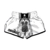 Black And White German Shepherd Print Muay Thai Boxing Shorts