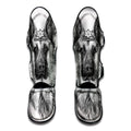 Black And White German Shepherd Print Muay Thai Shin Guards