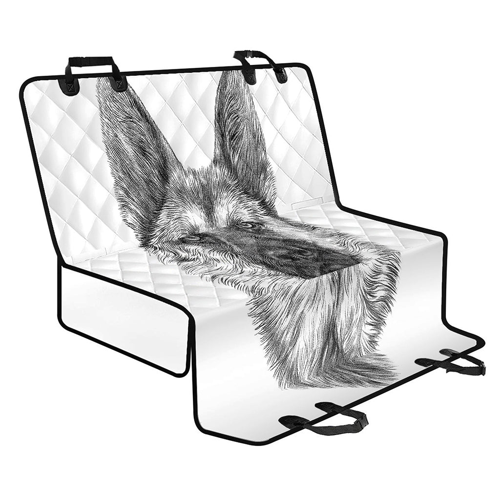 Black And White German Shepherd Print Pet Car Back Seat Cover