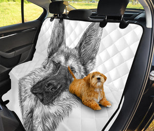 Black And White German Shepherd Print Pet Car Back Seat Cover