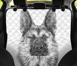 Black And White German Shepherd Print Pet Car Back Seat Cover