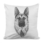 Black And White German Shepherd Print Pillow Cover
