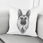 Black And White German Shepherd Print Pillow Cover
