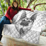 Black And White German Shepherd Print Quilt