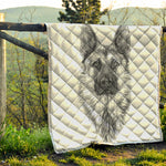 Black And White German Shepherd Print Quilt