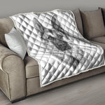 Black And White German Shepherd Print Quilt