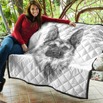Black And White German Shepherd Print Quilt