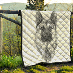 Black And White German Shepherd Print Quilt