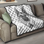 Black And White German Shepherd Print Quilt