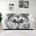 Black And White German Shepherd Print Sofa Cover