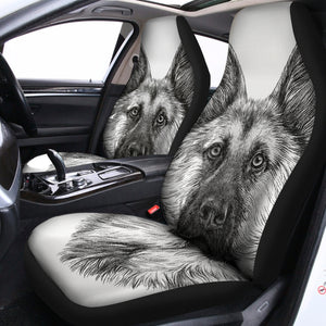 Black And White German Shepherd Print Universal Fit Car Seat Covers
